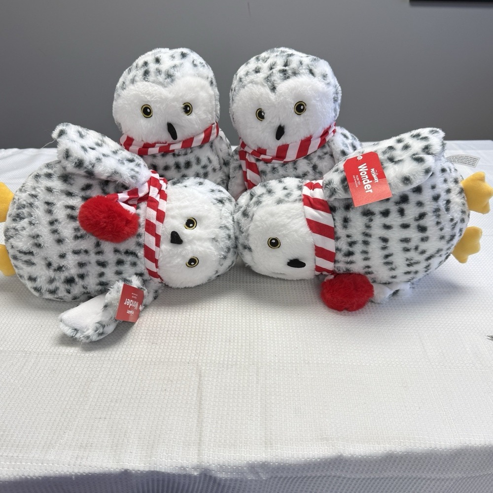 Lot Of 4 2025 Petsmart Dog Toy Stuffed Wonder Owl Squeaky Chew Plush‎ 11" New